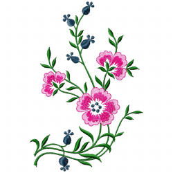 Flowers And Tree Embroidery Design 2